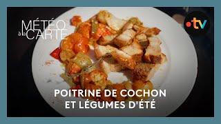 Gastronomie : poitrine de cochon et légumes du soleil