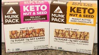 Munk Pack KETO Nut & Seed Bar: Sea Salt Dark Chocolate and Peanut Butter Dark Chocolate Review