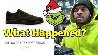 Air Jordan 1 Low Travis Scott Velvet Brown Shock Drop?