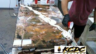 KCDC Designs - See how I created a Melded Marble design that changes colors, using Stone Coat epoxy.