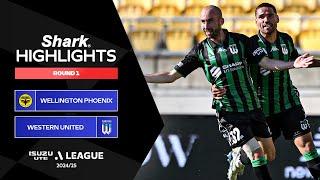 Wellington Phoenix v Western United - Shark Highlights | Isuzu UTE A-League 2024-25 | Round 1