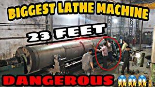 HEAVY DUTY BIGGEST LATHE MACHINE|DANGEROUS WORK|23 FEET JOB WORK|@HPs TECH AND MECH|#machine #lathe