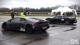 DRAG RACE: Porsche 918 Spyder vs Lamborghini Huracan - Vmax Stealth