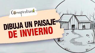 Cómo dibujar un Paisaje de Invierno ‍‍