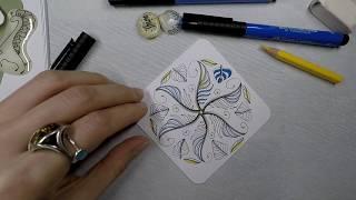 #Ink_Zen Marathon - Mandala with  Ferngally and Birchy tangles by Alena Light