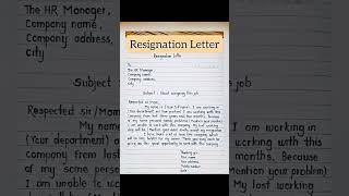 RESIGNATION LETTER