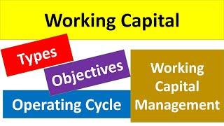 Working Capital | Types & Objectives WC| Operating Cycle |MBA/BBA/B.com./M.Com./PGDM