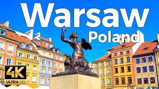 Warsaw, Poland Walking Tour (4k Ultra HD 60 fps) - With Captions