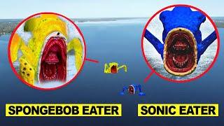 DROHNE ÜBERWACHT SPONGEBOB EATER UND SHIN SONIC EATER IN REAL LIFE UM 3 UHR MITTAGS!