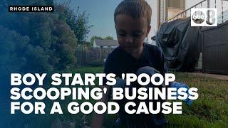 Boy starts 'poop scooping' business to adopt cat, help other animals