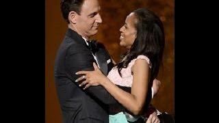 Tony Goldwyn" Fitz" Presents Kerry washington"Olivia"with Award for Scandal