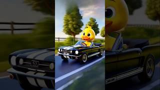 Cute Little Duck Driving a Shelby GT350 Car ️ #littleduck #cuteduck #shorts