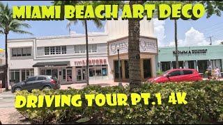 Miami Beach Historic Art Deco District- Driving Tour Part 1 - Washington Ave -4k