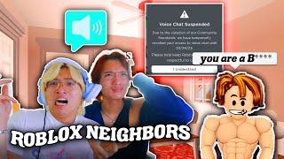 We Got BANNED From Roblox Voice Chat... For THIS?? (Playing Roblox Neighbors)