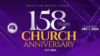 Celebrating 158 Years As A Ministry | Mt. Zion Nashville's 158th Church Anniversary