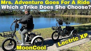 ebike riding with Mrs Adventure on the Lectric XP and Mooncool TK1