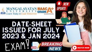 Mangalayatan University- Online & Distance Learning | Date-Sheet  Issued for July 2023 & Jan 2024