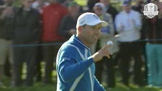 Sergio Garcia's spectacular bunker shot at 2014 Ryder Cup