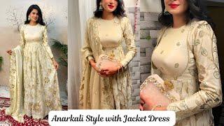 Anarkali Style with Attach Jacket Dress Cutting And Stitching /Outfit from Scratch/Designer Dress