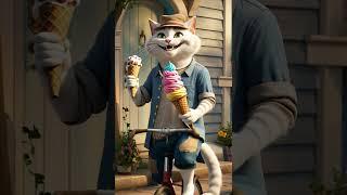 Father cat ice cream surprise to his kitten #ai #cat #kitten #story #cute #catlover