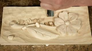 To start with a simple carving of a flower, good for learning to carve