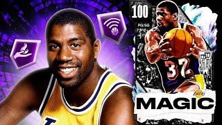 100 OVERALL MAGIC JOHNSON GAMEPLAY!! EASILY THE MOST OVERPOWERED PG IN NBA 2K24 MyTEAM!!