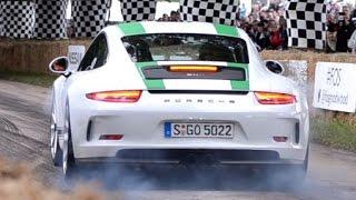 Porsche 911 R launch control, start up and walkaround - Goodwood FOS 2016