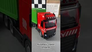 Automatic mini container trailer Dump truck transport vehicle #diecast #trending #trend