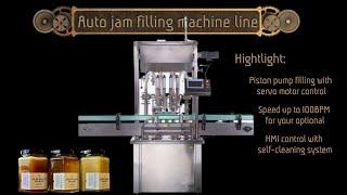 Jam filling machine with self-cleaning system and 5 minutes change for different bottle