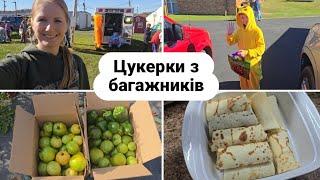 УРОЖАЙ З ГОРОДУ В СЕЛІ США. Готую налисники в американську школу. Збираємо цукерки з багажників авто