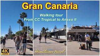 Gran Canaria Playa del Ingles walking from CC Tropical to Anexo II shopping center