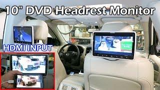 Install Dual 10" Car DVD Headrest Monitors