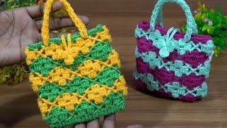 Mini purse I made five in a day and sold all, Very easy luxury purse #crochet #tunusişi knitting