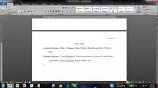 How to make an MLA Works Cited page in Word