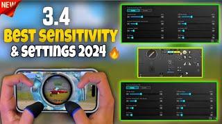 NEW BEST PUBG MOBILE 3.4 SENSITIVITY AND CONTROL CODE 2024 | PUBG MOBILE SENSITIVITY | SENSITIVITY