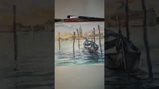 Watercolor painting tutorial. Watercolor landscape. BabiichukArt. Італія, Венеція