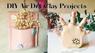 DIY AIR DRY CLAY CRAFTS | Clay Hand Ring Holder & Clay Wall Pocket Planter