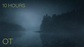 Moody Stormy Night on a Lake in the Woods | Soothing Rain & Thunder sounds | Relax | Study | Sleep