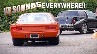 Incredible Line of 200+ Muscle Cars!! - Orimattila Cruising 2018 | V8 Sounds!! |