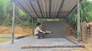 Complete construction of brick water tank - Bamboo roof - Poor boy