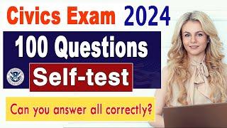 Simple Test and Learn 100 Civics Questions and Answers 2024 in Random Order | US Citizenship Test