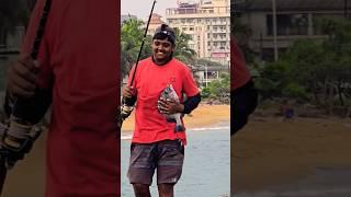 Boy with Great Fishing Skills in Wellawatte, Sri Lanka 