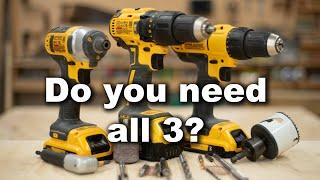 How to Use a Drill/Driver, Impact Driver, & Hammer Drill and How They're Different