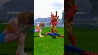 Iron man & Captain English saving SpiderMan and Her GF In Park