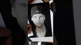 How to draw realistic Avicii Portrait in Pencil and Charcoal #drawing #avicii #netflix