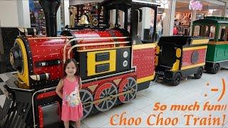 Train ride: Indoor Kiddie TRAIN RIDE in the mall with Hulyan & Maya