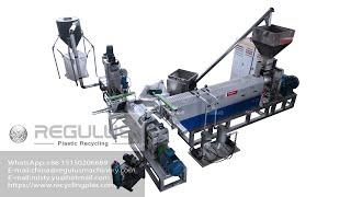 Plastic HDPE Flakes Granulating Recycling Line with Product capacity 350kg/h