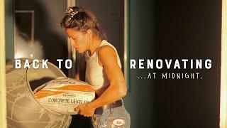 Pouring Concrete Floors at Midnight  | DIY Room Makeover Part 2