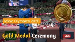 Gold Medal Ceremony & Indian National Anthem For Neeraj Chopra Live at Tokyo Olympics