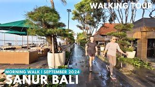 Morning Sunrise Walk at Sanur Bali Beachfront Sunny Perfect Weather | Walking Tour Bali Today 